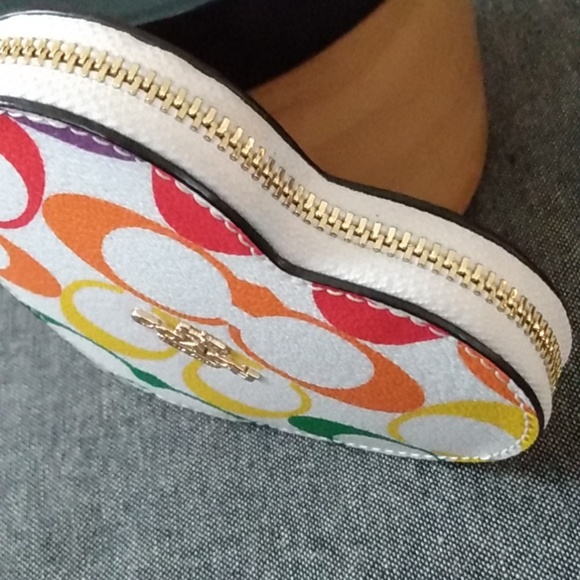 Coach Limited Edition Rainbow Heart Coin Purse - Picture 5 of 8